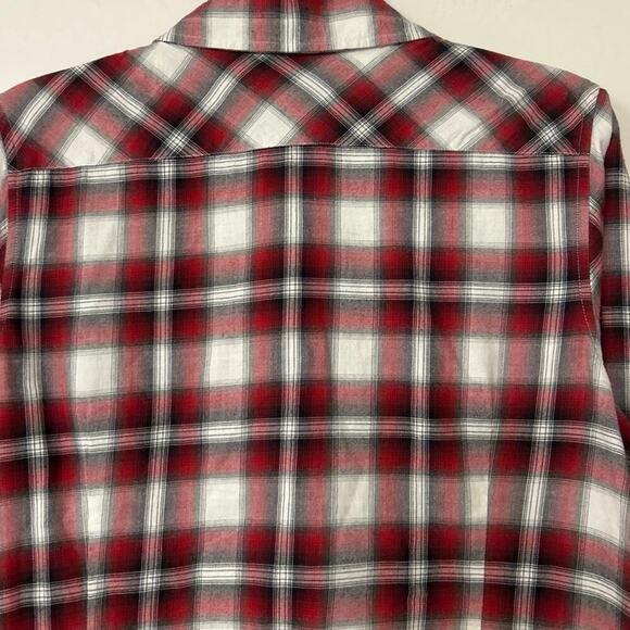 Pendleton 100% Cotton Red & Black Plaid Button Down Long Sleeve Shirt Size Large - Picture 6 of 8